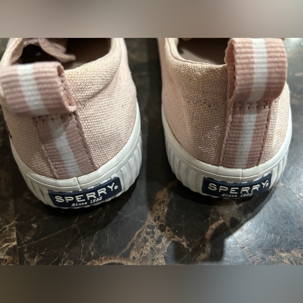 Sperry Blush Canvas Sneakers with White Soles - Picture 4 of 4
